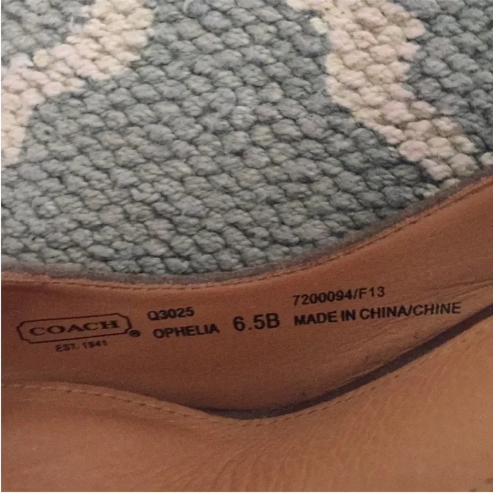 COACH Ophelia Suede and Embossed Croc Heels Size 6.5